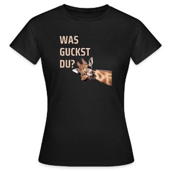 WAS GUCKST DU? - Frauen T-Shirt - Schwarz - Vorne - AI Model Female 172 dark (172cm)
