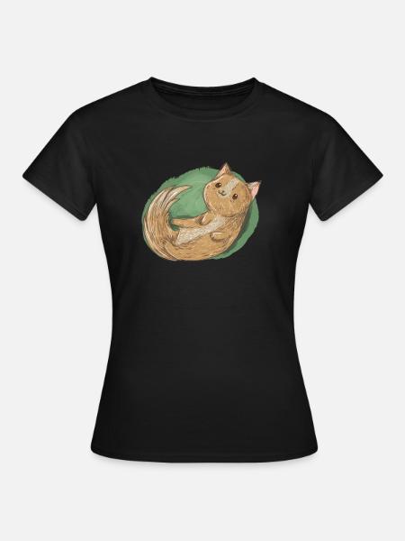 Rollendes Kätzchen - Frauen T-Shirt - Schwarz