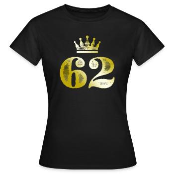 62 Chiffre Couronne Or - T-shirt Femme - noir - Devant - AI Model Female 172 dark (172cm)