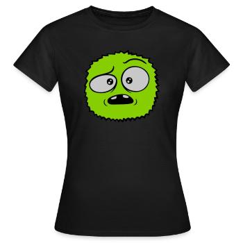 Visage sceptique de monstre poilu - T-shirt Femme - noir - Devant - AI Model Female 172 dark (172cm)