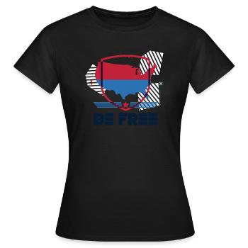 Soyez libre Amérique - T-shirt Femme - noir - Devant - AI Model Female 172 dark (172cm)