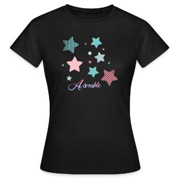 Adorable. - Women's T-Shirt - black - Front - AI Model Female 172 dark (172cm)