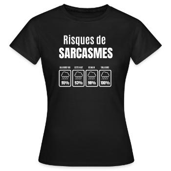 risques de sarcasmes - T-shirt Femme - noir - Devant - AI Model Female 172 dark (172cm)