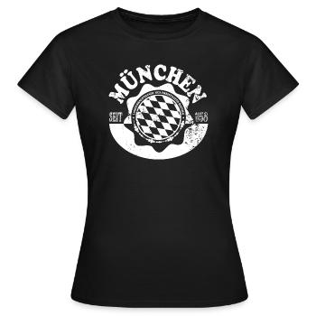 Munich - T-shirt Femme - noir - Devant - AI Model Female 172 dark (172cm)