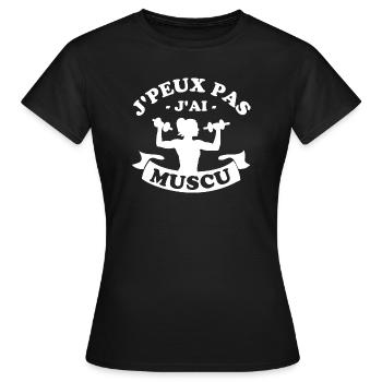 JPEUX PAS J AI MUSCU 1 - T-shirt Femme - noir - Devant - AI Model Female 172 dark (172cm)