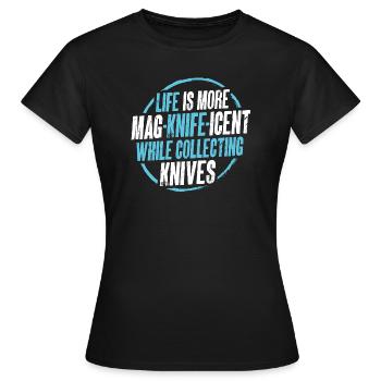 Butcher Knife Knife Knife Collector - Women's T-Shirt - black - Front - AI Model Female 172 dark (172cm)