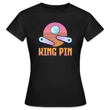 Retro Vintage Pinball Machine Arcade Spiel Liebhab - Frauen T-Shirt - Schwarz - Vorne - AI Model Female 172 dark (172cm)