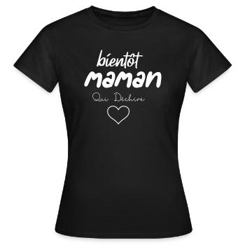 bientôt maman Qui Déchire - T-shirt Femme - noir - Devant - AI Model Female 172 dark (172cm)