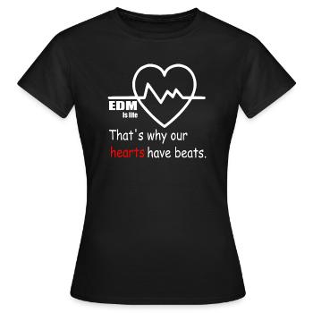 Edm-Herzen schlagen - Frauen T-Shirt - Schwarz - Vorne - AI Model Female 172 dark (172cm)