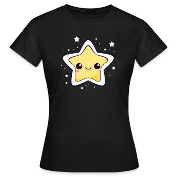 Der Stern Kawaii - Frauen T-Shirt - Schwarz - Vorne - AI Model Female 172 dark (172cm)