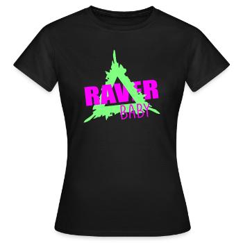 Raver bébé - T-shirt Femme - noir - Devant - AI Model Female 172 dark (172cm)