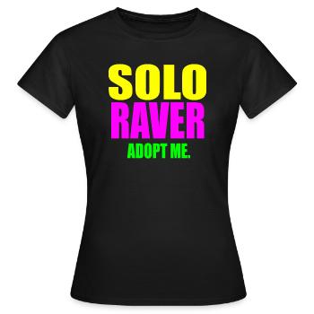 Solo raver m’adopte - T-shirt Femme - noir - Devant - AI Model Female 172 dark (172cm)