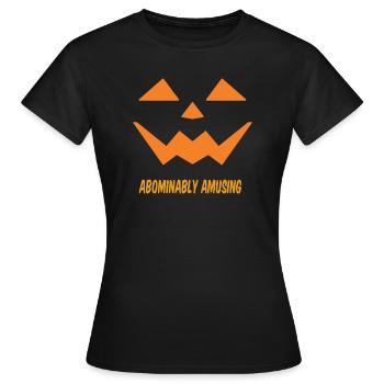 Halloween citrouille Jack O lanterne citrouilles effrayantes - T-shirt Femme - noir - Devant - AI Model Female 172 dark (172cm)