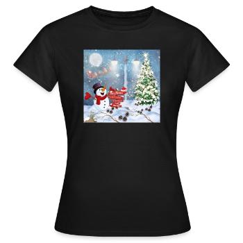 Frohe Weihnachten - Frauen T-Shirt - Schwarz - Vorne - AI Model Female 172 dark (172cm)