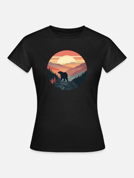 Bären Bergsteigen - Frauen T-Shirt - Schwarz
