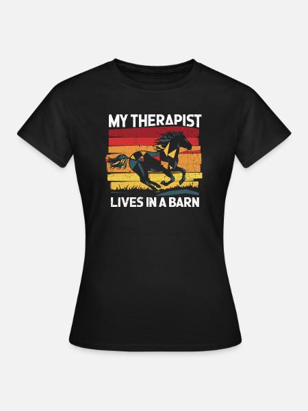 Pferdetherapie für die Seele - Frauen T-Shirt - Schwarz