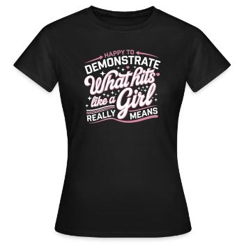 Strength and self-confidence in karate - Women's T-Shirt - black - Front - AI Model Female 172 dark (172cm)