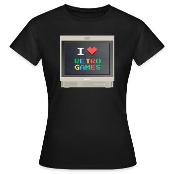 PVM Lover - Retrogames (Beige) - Women's T-Shirt - black - Front - AI Model Female 172 dark (172cm)