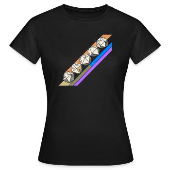 Retro Minimalist Polyhedral Dice Set Tabletop RPGP - Women's T-Shirt - black - Front - AI Model Female 172 dark (172cm)