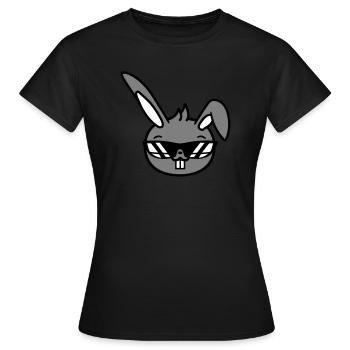 Hase Sonnenbrille Cool Hasenzähne Kaninchen Lustig - Frauen T-Shirt - Schwarz - Vorne - AI Model Female 172 dark (172cm)