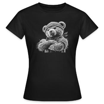 Teddybär - Frauen T-Shirt - Schwarz - Vorne - AI Model Female 172 dark (172cm)