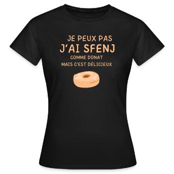 je peux pas jai Sfenj - T-shirt Femme - noir - Devant - AI Model Female 172 dark (172cm)