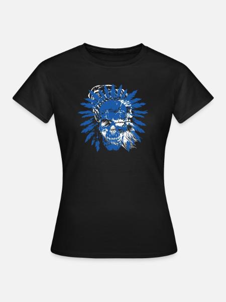 indianer skull - Frauen T-Shirt - Schwarz