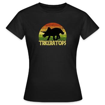 Tricératops - T-shirt Femme - noir - Devant - AI Model Female 172 dark (172cm)