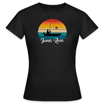 Lieu de pêche de la rivière James - T-shirt Femme - noir - Devant - AI Model Female 172 dark (172cm)