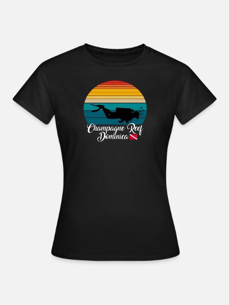 Reef Dominica Diving - Frauen T-Shirt - Schwarz