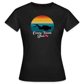 Îles Canaries Espagne Plongée - T-shirt Femme - noir - Devant - AI Model Female 172 dark (172cm)