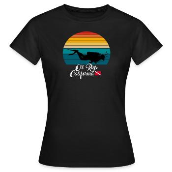 Oil Rigs California Diving - Frauen T-Shirt - Schwarz - Vorne - AI Model Female 172 dark (172cm)