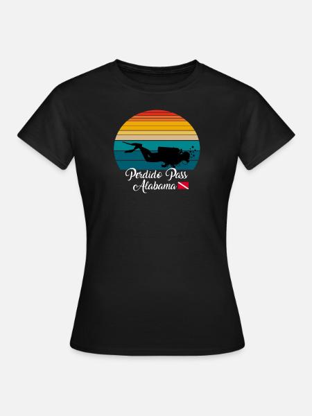 Perdido Pass Alabama Diving - Frauen T-Shirt - Schwarz
