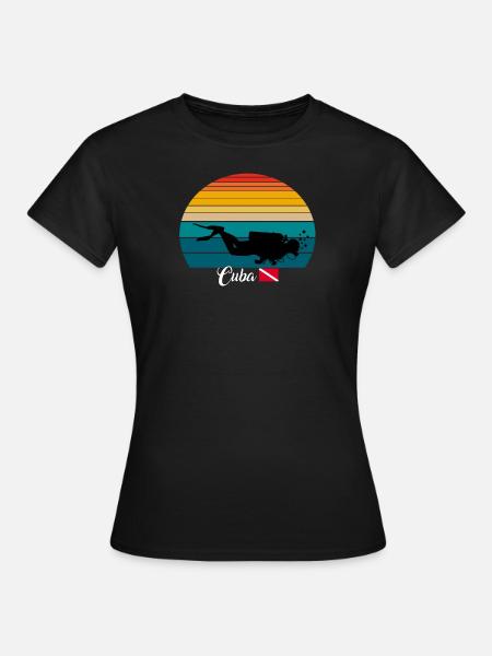 Cuba Scuba Diving Gift - Frauen T-Shirt - Schwarz