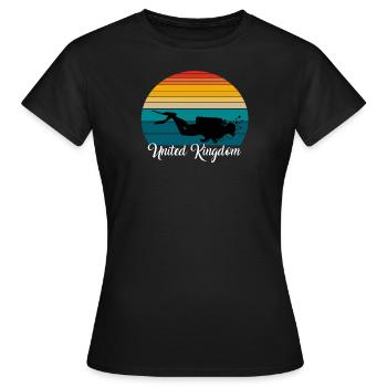 United Kingdom Scuba Diving Gift - Frauen T-Shirt - Schwarz - Vorne - AI Model Female 172 dark (172cm)