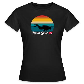 United States Scuba Diving Gift - Frauen T-Shirt - Schwarz - Vorne - AI Model Female 172 dark (172cm)
