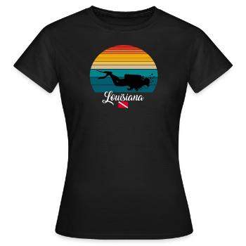 Louisiana Scuba Diving Gift - Frauen T-Shirt - Schwarz - Vorne - AI Model Female 172 dark (172cm)