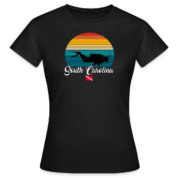 South Carolina Scuba Diving Gift - Frauen T-Shirt - Schwarz - Vorne - AI Model Female 172 dark (172cm)