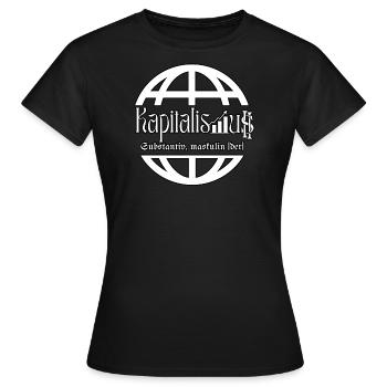 Kapitalismus Zeiches für den Kapitalist - Frauen T-Shirt - Schwarz - Vorne - AI Model Female 172 dark (172cm)