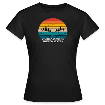 Cloudcap Falls United States - Frauen T-Shirt - Schwarz - Vorne - AI Model Female 172 dark (172cm)