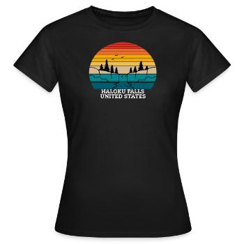 Haloku Falls United States - Frauen T-Shirt - Schwarz - Vorne - AI Model Female 172 dark (172cm)
