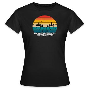 Manawainui Falls United States - Frauen T-Shirt - Schwarz - Vorne - AI Model Female 172 dark (172cm)