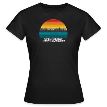 Opechee Bay New Hampshire - T-shirt Femme - noir - Devant - AI Model Female 172 dark (172cm)