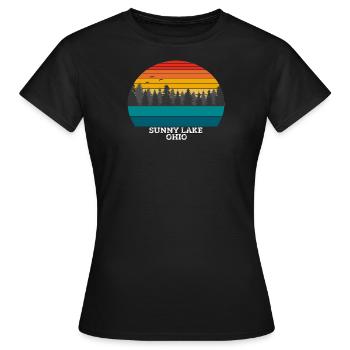 Lac ensoleillé Ohio - T-shirt Femme - noir - Devant - AI Model Female 172 dark (172cm)