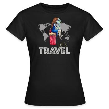 T-shirt Travel - Women's T-Shirt - black - Front - AI Model Female 172 dark (172cm)