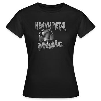 Heavy Metal Music ... Musiker Mikrophon - Frauen T-Shirt - Schwarz - Vorne - AI Model Female 172 dark (172cm)