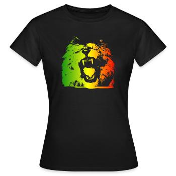 lion rasta - T-shirt Femme - noir - Devant - AI Model Female 172 dark (172cm)