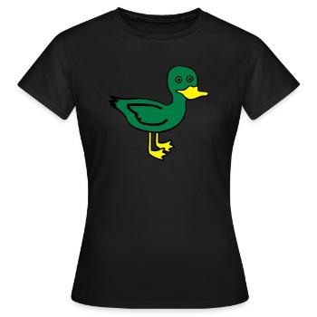 Canard de dessin animé - T-shirt Femme - noir - Devant - AI Model Female 172 dark (172cm)