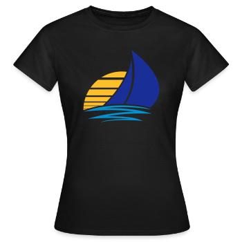 soleil voile logo conception bateau à voile bateau - T-shirt Femme - noir - Devant - AI Model Female 172 dark (172cm)