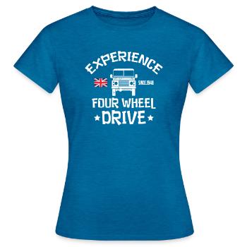 Landy Experience Four Wheel Drive - Women's T-Shirt - antique blue sapphire heather - Front - AI Model Female 172 dark (172cm)